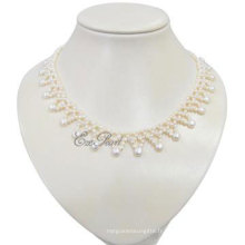 Fancy White Round Pearl Necklace